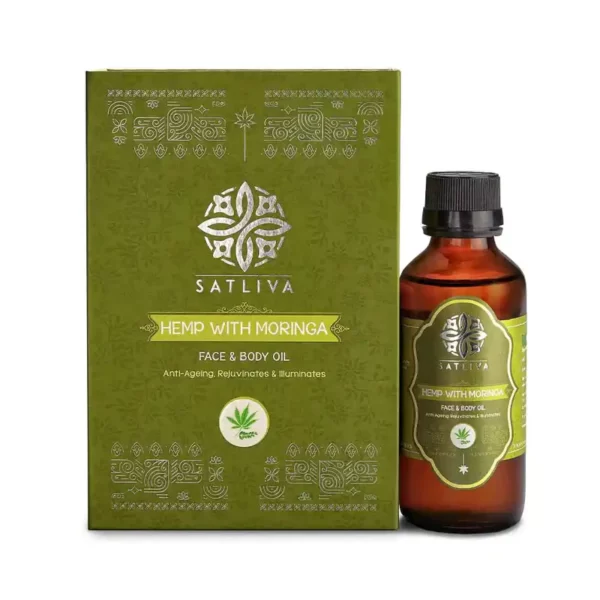 HEMP WITH MORINGA FACE & BODY OIL - HYDRATES SKIN, REDUCES WRINKLES, FINE LINES & ACNE on satliva.com