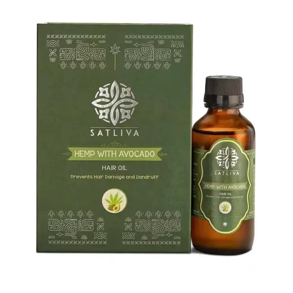 HEMP WITH AVOCADO HAIR OIL - CONTROLS HAIR FALL, HELPS IN HAIR THICKENING & TREATS DANDRUFF on satliva.com